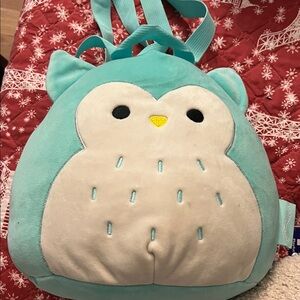 Squishmallows Turquoise and White Plush carrying bag
